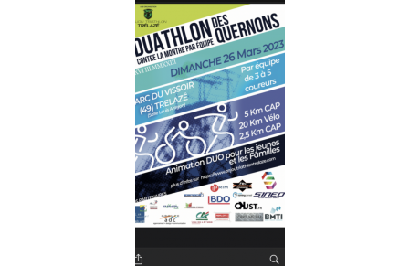 Ouverture des inscriptions pour le Duathlon des Quernons 2023